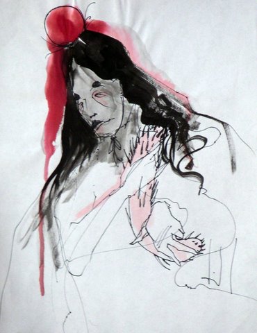 Butoh Lady Bleeding Carrier Jpg