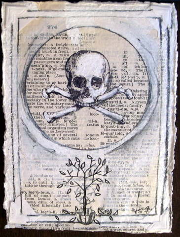 Healing Art Card Skull Stamp Plant Back Jpg